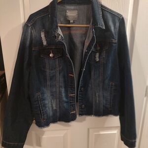 EUC lovesick distressed denim jacket